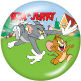20MM Tom and Jerry Print glass snaps buttons