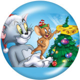 20MM Tom and Jerry Print glass snaps buttons