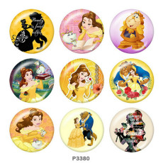 20MM princess Print glass snaps buttons