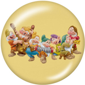 20MM Snow White Print glass snaps buttons