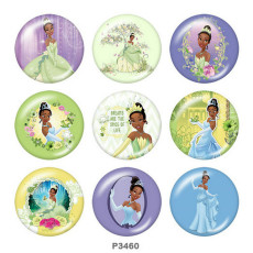 20MM princess Print glass snaps buttons