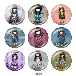 20MM doll Print glass snaps buttons