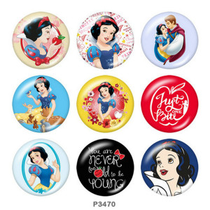 20MM princess Print glass snaps buttons