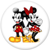 20MM Mickey Print glass snaps buttons