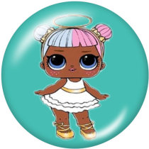 20MM doll Print glass snaps buttons