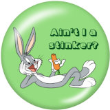 20MM Bugs Bunny Print glass snaps buttons