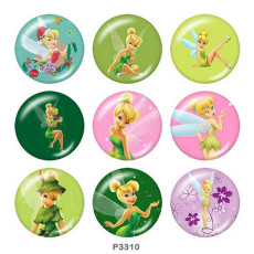 20MM Elves Print glass snaps buttons