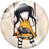 20MM doll Print glass snaps buttons