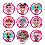 20MM doll Print glass snaps buttons