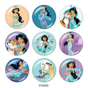 20MM princess Print glass snaps buttons