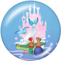 20MM princess Print glass snaps buttons