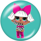 20MM doll Print glass snaps buttons