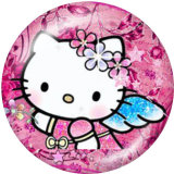 20MM Hello Kitty Print glass snaps buttons