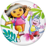 20MM girl Print glass snaps buttons