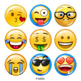 20MM emoji Print glass snaps buttons