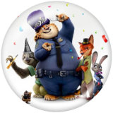 20MM Zootopia Print glass snaps buttons