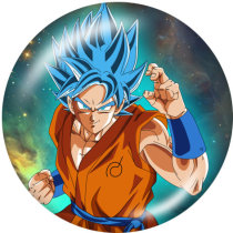 20MM Dragon Ball Print glass snaps buttons