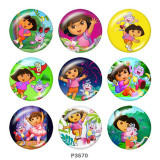20MM girl Print glass snaps buttons