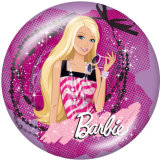20MM Barbie doll Print glass snaps buttons girls