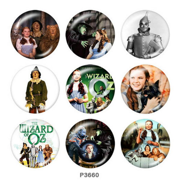 20MM The wizard of oz Print glass snaps buttons