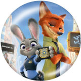 20MM Zootopia Print glass snaps buttons