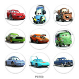 20MM Cars Print glass snaps buttons