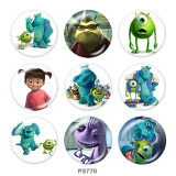 20MM cartoon Print glass snaps buttons