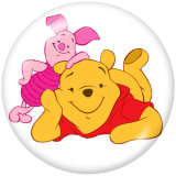 20MM Winnie the Pooh Print glass snaps buttons