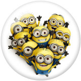 20MM Minions Print glass snaps buttons