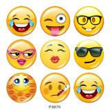 20MM emoji Print glass snaps buttons