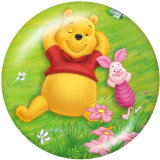 20MM Winnie the Pooh Print glass snaps buttons