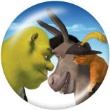 20MM Shrek Print glass snaps buttons