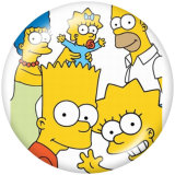 20MM The Simpsons Print glass snaps buttons