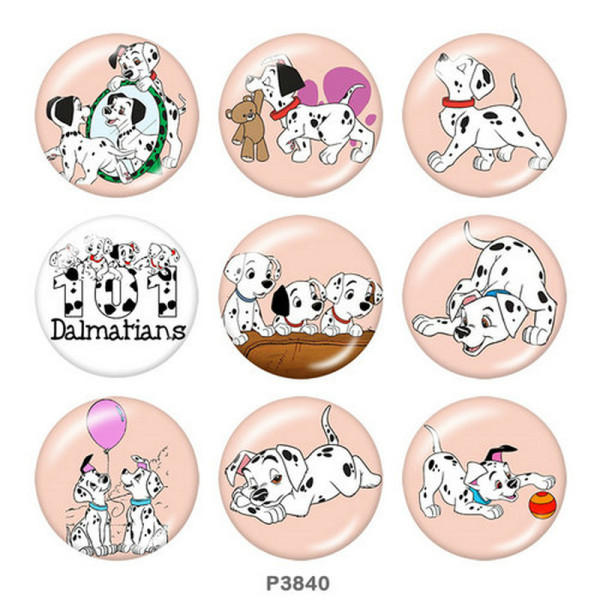 20MM Spotted dog Print glass snaps buttons