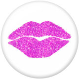 20MM Lips Print glass snaps buttons
