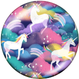 20MM unicorn Print glass snaps buttons