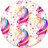 20MM unicorn Print glass snaps buttons