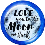 20MM MOON love Print glass snaps buttons