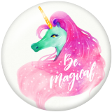 20MM unicorn Print glass snaps buttons