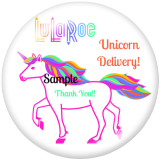 20MM unicorn Print glass snaps buttons