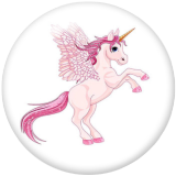 20MM unicorn Print glass snaps buttons