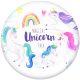 20MM unicorn Print glass snaps buttons