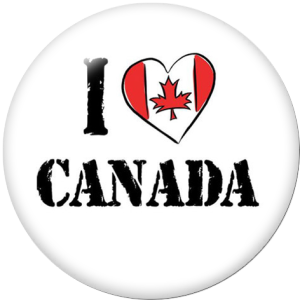 20MM Canada Print glass snaps buttons