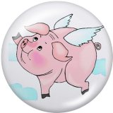 20MM pig Print glass snaps buttons