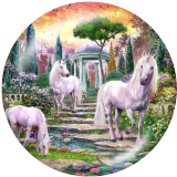 20MM unicorn Print glass snaps buttons