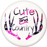 20MM country girl Print glass snaps buttons