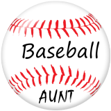 20MM Baseball family Print glass snaps buttons
