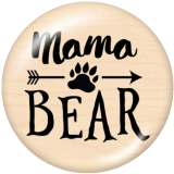 20MM MOM MAMA Print glass snaps buttons