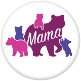 20MM MAMA BEAR Mother's Day Print glass snaps buttons
