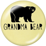 20MM MAMA BEAR Mother's Day Print glass snaps buttons